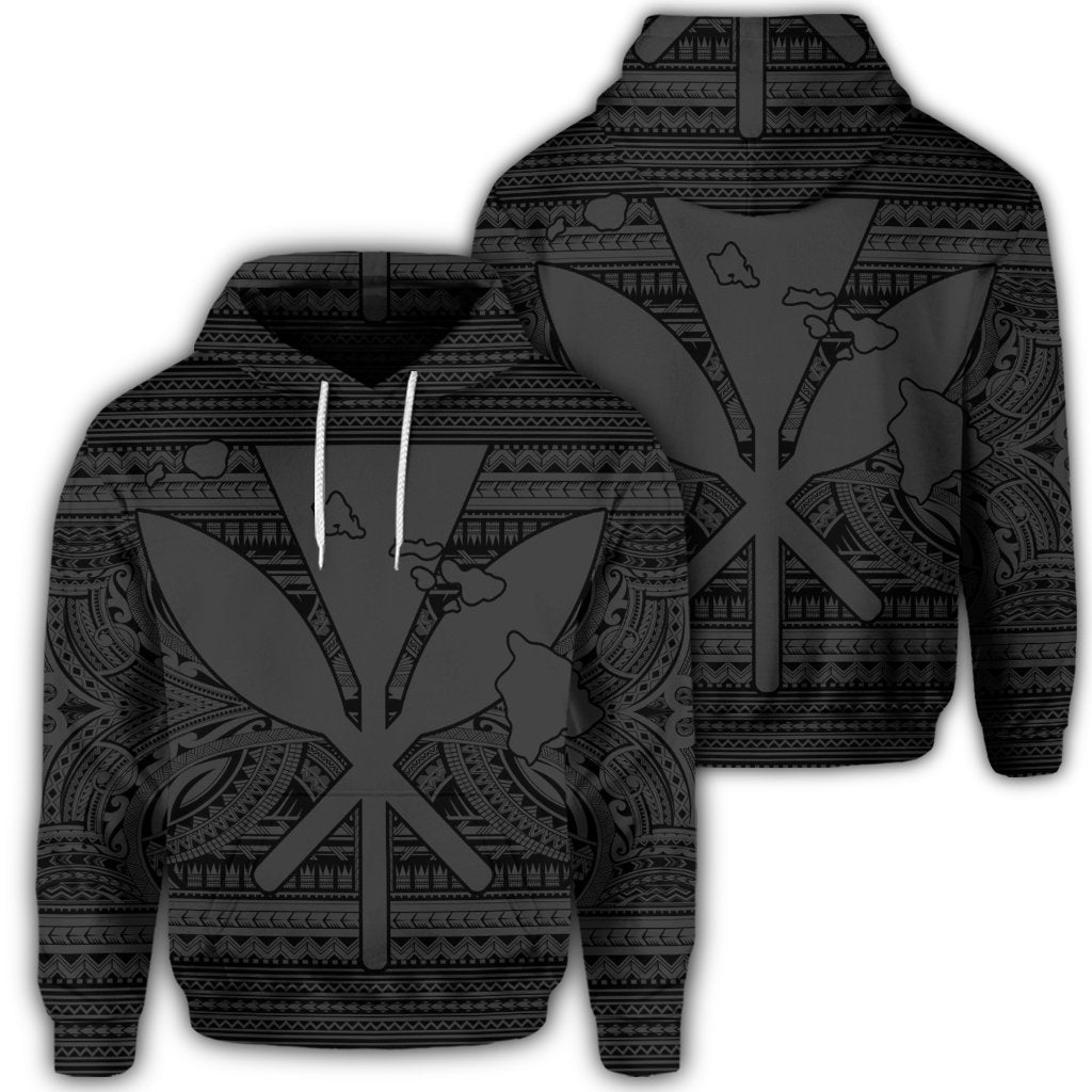 Hawaiian Kanaka Polynesian Hoodie Tribal Reggae Color Gray Unisex Art - Polynesian Pride