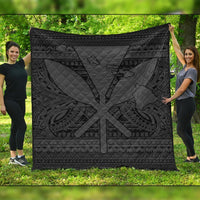 Hawaiian Kanaka Polynesian Tribal Premium Quilts Reggae Color Gray AH Black - Polynesian Pride