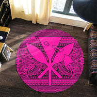 Hawaiian Kanaka Polynesian Tribal Round Carpet Reggae Color Pink AH - Polynesian Pride