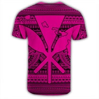 Hawaiian Kanaka Polynesian Tribal T Shirt Reggae Color Pink - Polynesian Pride