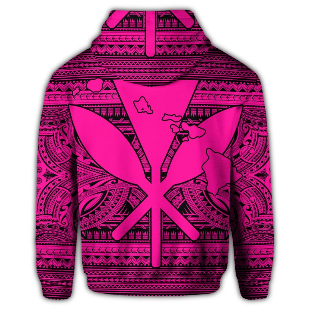 Hawaiian Kanaka Polynesian Hoodie Tribal Reggae Color Pink - Polynesian Pride