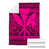 Hawaiian Kanaka Polynesian Tribal Premium Blankets Reggae Color Pink AH - Polynesian Pride
