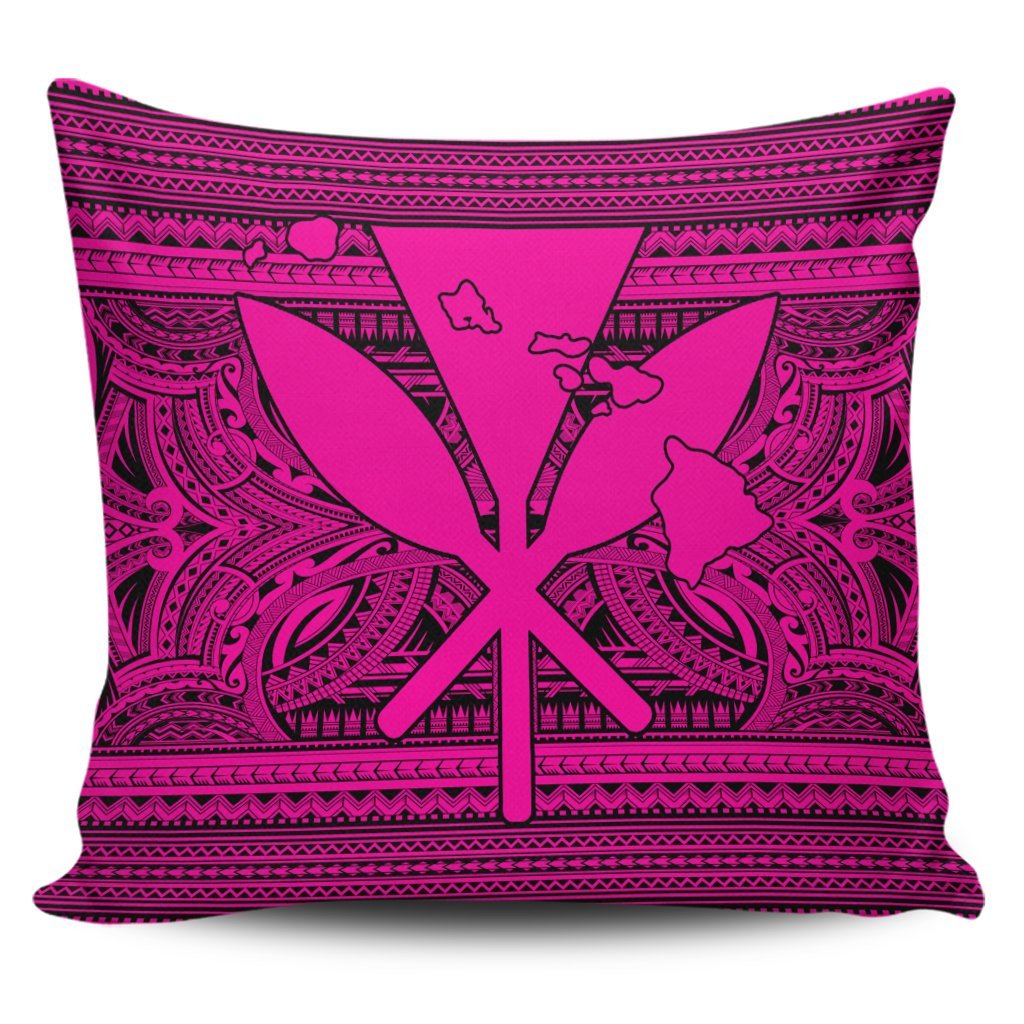 Hawaiian Kanaka Polynesian Tribal Pillow Covers Reggae Color Pink AH Pillow Covers Black - Polynesian Pride