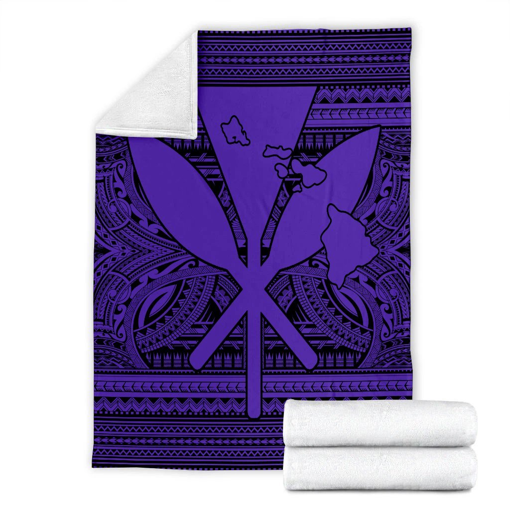 Hawaiian Kanaka Polynesian Tribal Premium Blankets Reggae Color Purple AH - Polynesian Pride