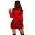 Hawaiian Kanaka Polynesian Tribal Hoodie Dress Reggae Color Red AH - Polynesian Pride