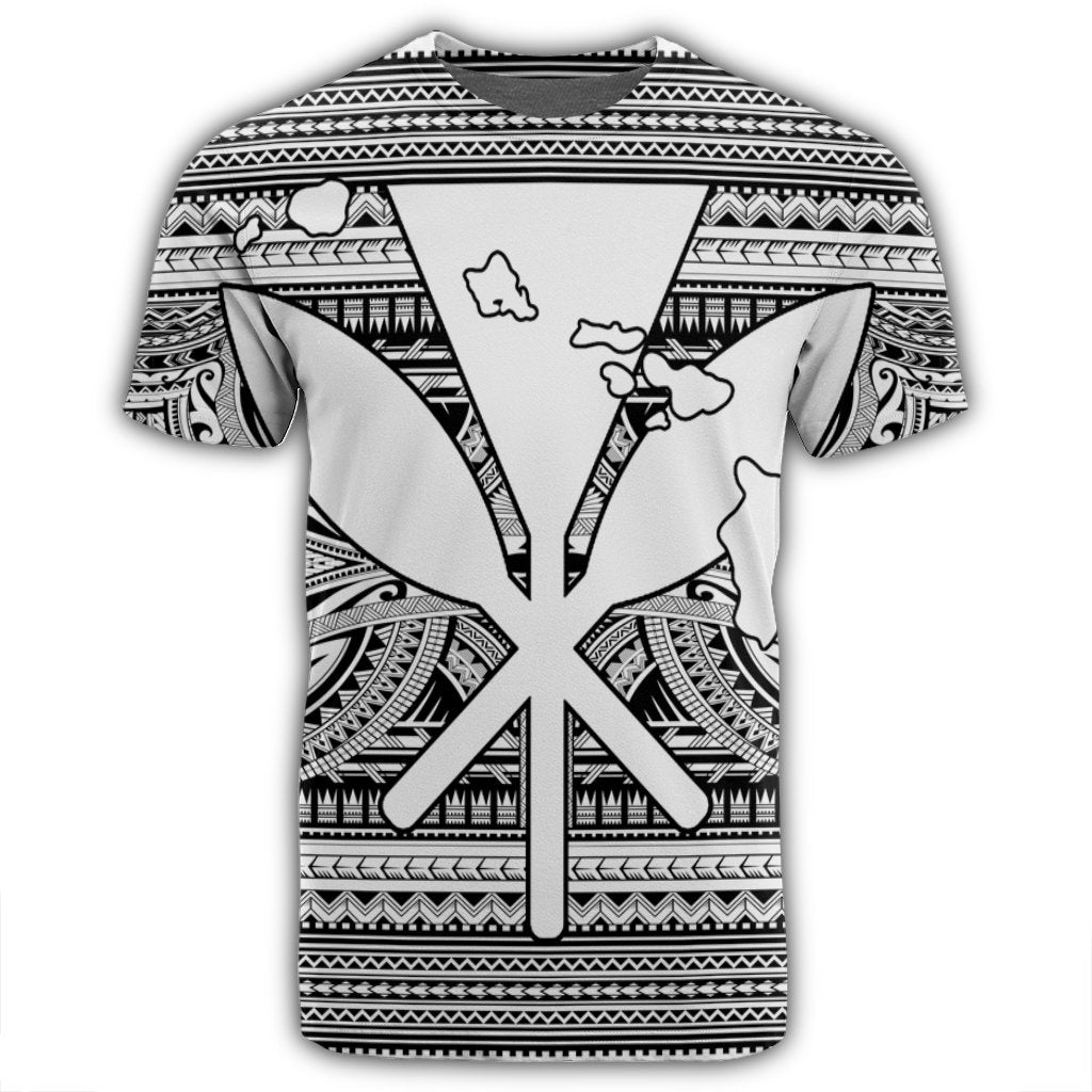 Hawaiian Kanaka Polynesian Tribal T Shirt Reggae Color White - Polynesian Pride
