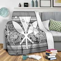 Hawaiian Kanaka Polynesian Tribal Premium Blankets Reggae Color White AH - Polynesian Pride