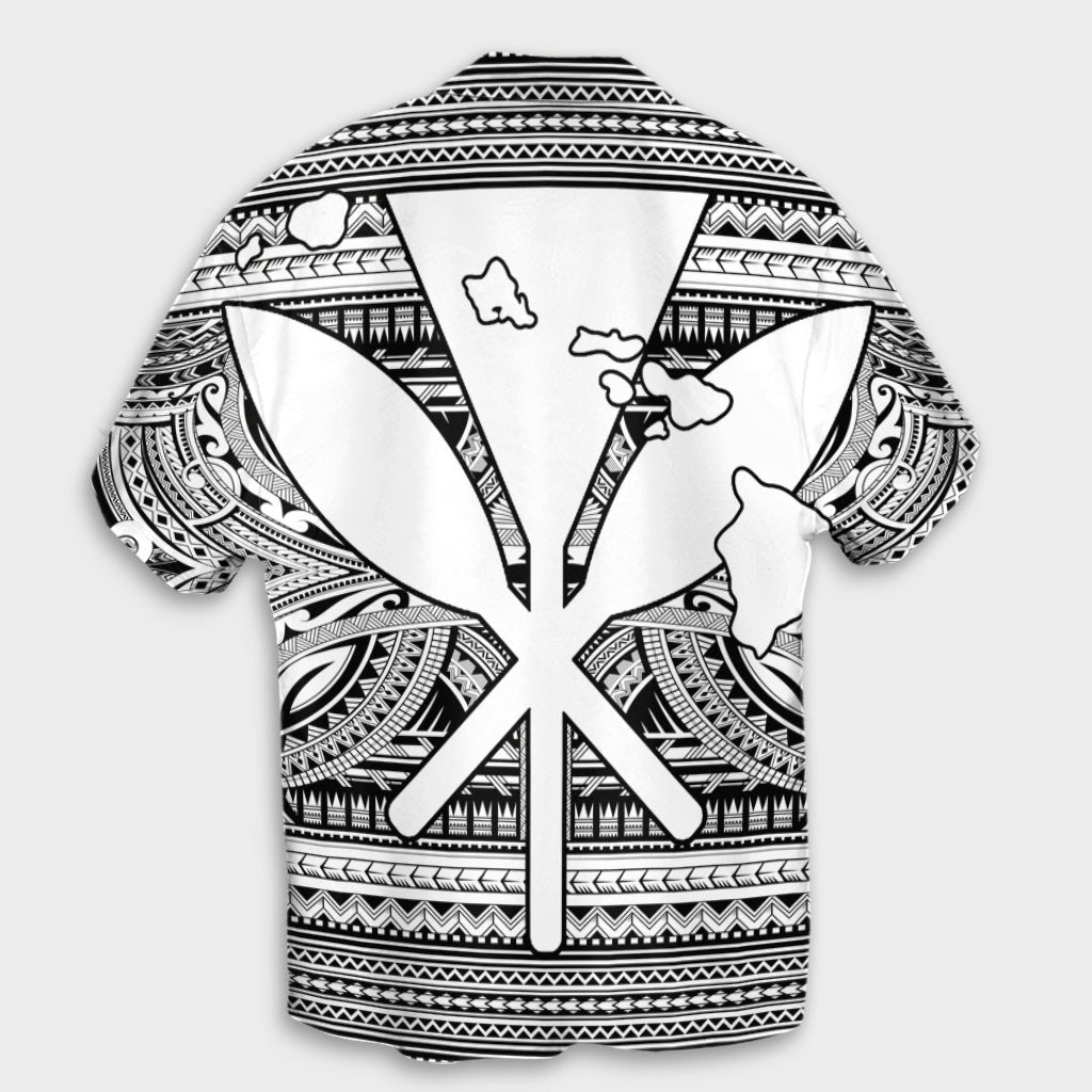 Hawaiian Kanaka Polynesian Tribal Hawaiian Shirt Reggae Color White AH - Polynesian Pride