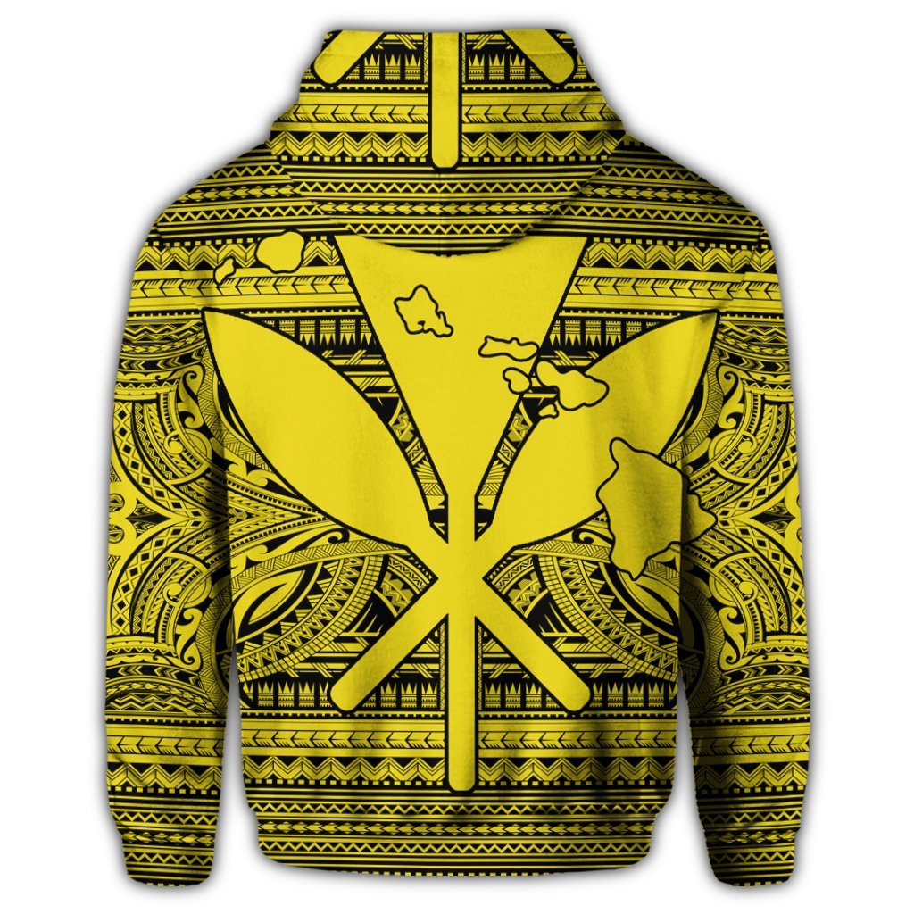 Hawaiian Kanaka Polynesian Hoodie Tribal Reggae Color Yellow - Polynesian Pride