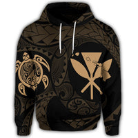Hawaiian Kanaka Turtle Polynesian Hoodie Gold - Polynesian Pride