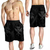 Hawaiian Kanaka Turtle Polynesian Men's Shorts Gray AH - Polynesian Pride