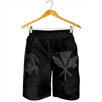 Hawaiian Kanaka Turtle Polynesian Men's Shorts Gray AH - Polynesian Pride