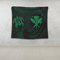 Hawaiian Kanaka Turtle Polynesian Tapestry Green AH - Polynesian Pride