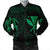 Hawaiian Kanaka Turtle Polynesian Bomber Jacket Green AH Black Unisex - Polynesian Pride