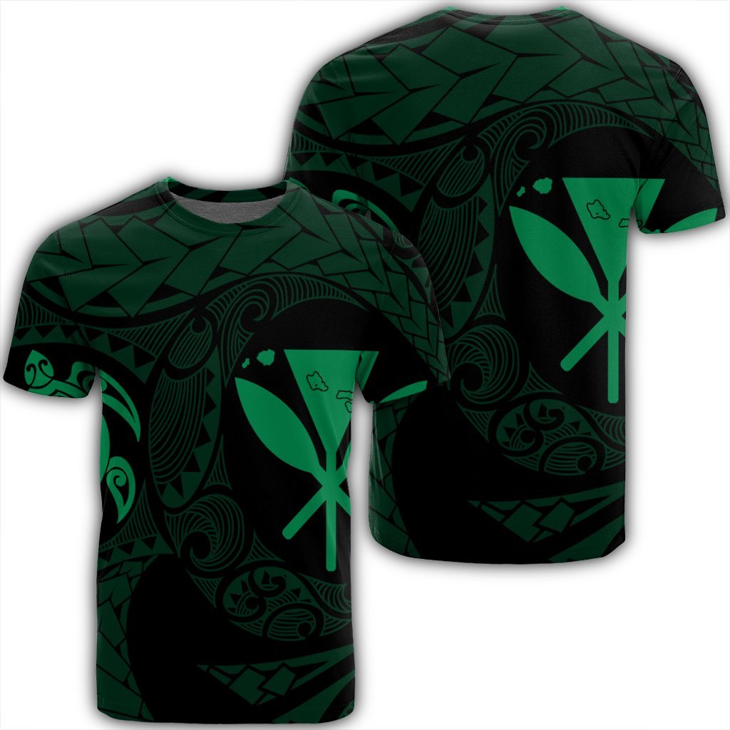 Hawaiian Kanaka Turtle Polynesian T Shirt Green Unisex Black - Polynesian Pride