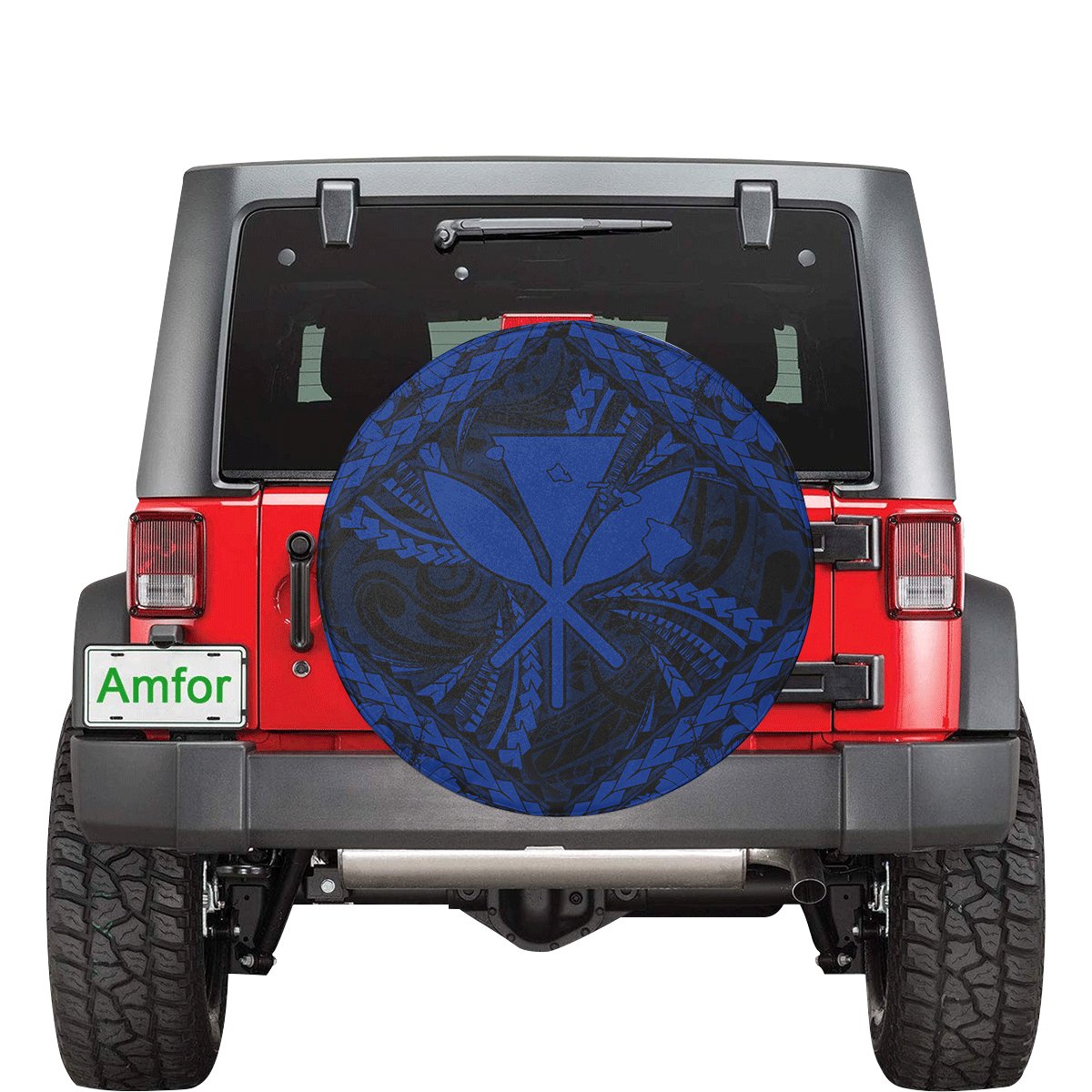 Hawaiian Kankaka Map Hibiscus Kanu Polynesian Blue Spare Tire Cover AH Blue - Polynesian Pride