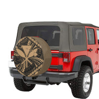 Hawaiian Kankaka Map Hibiscus Kanu Polynesian Gold Spare Tire Cover AH - Polynesian Pride