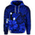 Hawaiian Map Big Turtle Hibiscus Plumeria Tribal Polynesian Hoodie Blue - Polynesian Pride