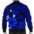 Hawaiian Map Big Turtle Hibiscus Plumeria Tribal Polynesian Bomber Jacket - Blue - AH - Polynesian Pride