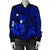 Hawaiian Map Big Turtle Hibiscus Plumeria Tribal Polynesian Bomber Jacket - Blue - AH - Polynesian Pride