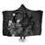 Hawaiian Map Big Turtle Hibiscus Plumeria Tribal Polynesian Hooded Blanket - Gray - AH Hooded Blanket White - Polynesian Pride