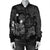 Hawaiian Map Big Turtle Hibiscus Plumeria Tribal Polynesian Bomber Jacket - Gray - AH - Polynesian Pride