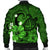 Hawaiian Map Big Turtle Hibiscus Plumeria Tribal Polynesian Bomber Jacket - Green - AH - Polynesian Pride