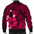 Hawaiian Map Big Turtle Hibiscus Plumeria Tribal Polynesian Bomber Jacket - Pink - AH - Polynesian Pride