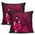 Hawaiian Map Big Turtle Hibiscus Plumeria Tribal Polynesian Pillow Covers - Pink - AH - Polynesian Pride