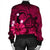 Hawaiian Map Big Turtle Hibiscus Plumeria Tribal Polynesian Bomber Jacket - Pink - AH - Polynesian Pride