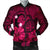 Hawaiian Map Big Turtle Hibiscus Plumeria Tribal Polynesian Bomber Jacket - Pink - AH Black Unisex - Polynesian Pride