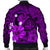 Hawaiian Map Big Turtle Hibiscus Plumeria Tribal Polynesian Bomber Jacket - Purple - AH - Polynesian Pride