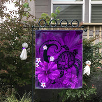 Hawaiian Map Big Turtle Hibiscus Plumeria Tribal Polynesian Flag - Purple - AH - Polynesian Pride