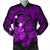 Hawaiian Map Big Turtle Hibiscus Plumeria Tribal Polynesian Bomber Jacket - Purple - AH Black Unisex - Polynesian Pride