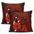 Hawaiian Map Big Turtle Hibiscus Plumeria Tribal Polynesian Pillow Covers - Red - AH - Polynesian Pride