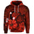 Custom Hawaiian Map Big Turtle Hibiscus Plumeria Tribal Polynesian Hoodie Red - Polynesian Pride