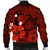 Hawaiian Map Big Turtle Hibiscus Plumeria Tribal Polynesian Bomber Jacket - Red - AH - Polynesian Pride