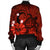 Hawaiian Map Big Turtle Hibiscus Plumeria Tribal Polynesian Bomber Jacket - Red - AH - Polynesian Pride