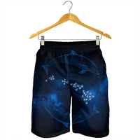 Hawaiian Map Galaxy Zodiac Dolphin Polynesian Men's Shorts - AH - Polynesian Pride