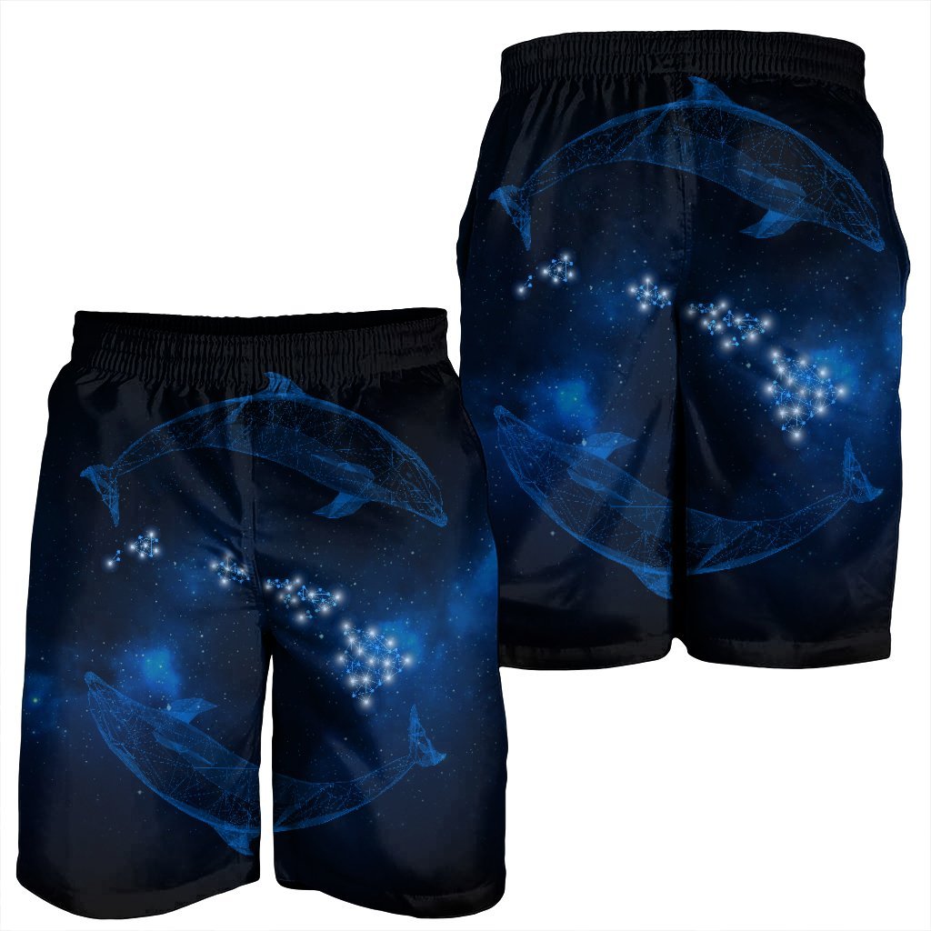 Hawaiian Map Galaxy Zodiac Dolphin Polynesian Men's Shorts - AH - Polynesian Pride