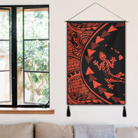 Hawaiian Map Gecko Tattoo Kakau Polynesian Hanging Poster Orange AH - Polynesian Pride