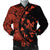 Hawaiian Map Gecko Tattoo Kakau Polynesian Bomber Jacket Orange AH Black Unisex - Polynesian Pride