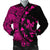 Hawaiian Map Gecko Tattoo Kakau Polynesian Bomber Jacket Pink AH Black Unisex - Polynesian Pride