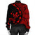 Hawaiian Map Gecko Tattoo Kakau Polynesian Bomber Jacket Red AH - Polynesian Pride