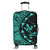 Hawaiian Map Gecko Tattoo Kakau Polynesian Luggage Covers Turquoise AH Black - Polynesian Pride