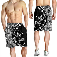 Hawaiian Map Gecko Tattoo Kakau Polynesian Men's Shorts White AH - Polynesian Pride