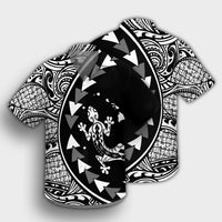 Hawaiian Map Gecko Tattoo Kakau Polynesian Hawaiian Shirt White AH - Polynesian Pride