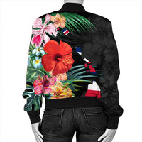 Hawaiian Map Hawaii Flag Hibiscus Polynesian Bomber Jacket AH - Polynesian Pride