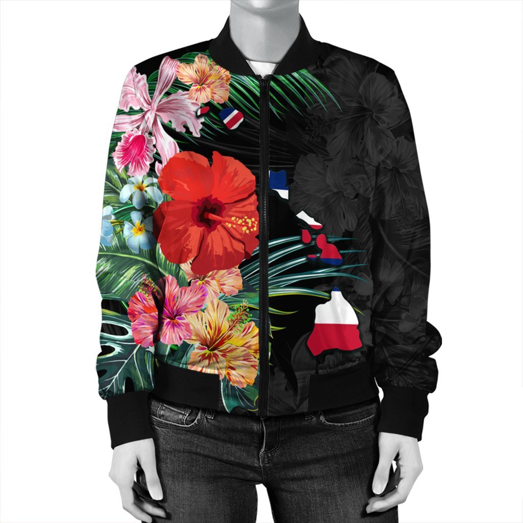Hawaiian Map Hawaii Flag Hibiscus Polynesian Bomber Jacket AH - Polynesian Pride