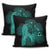 Hawaiian Map Heart Hula Girl Hibiscus Turquoise Polynesian Pillow Covers - AH - Polynesian Pride